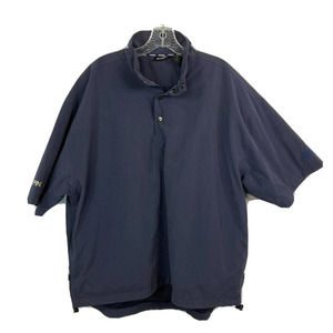 Ping Jacket Men Sz L Blue Microfiber Wind Shirt Pullover Golf Monogram on Sleeve